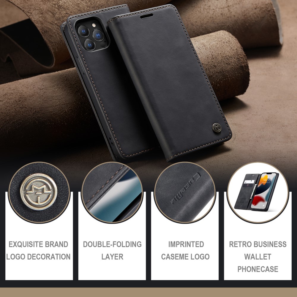 CASEME iPhone 13 Pro Max - CASEME Retro Fodral - Svart