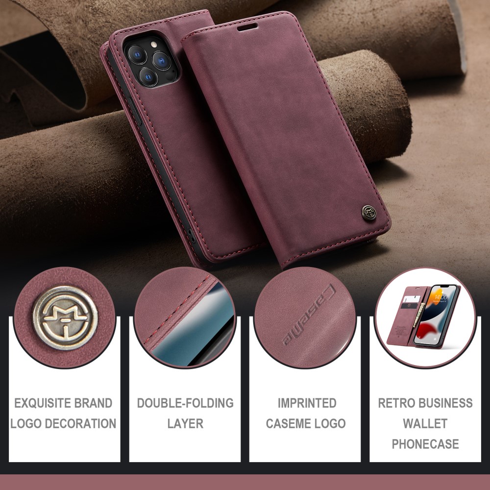 CASEME iPhone 13 Pro Max - CASEME Retro Fodral - Röd
