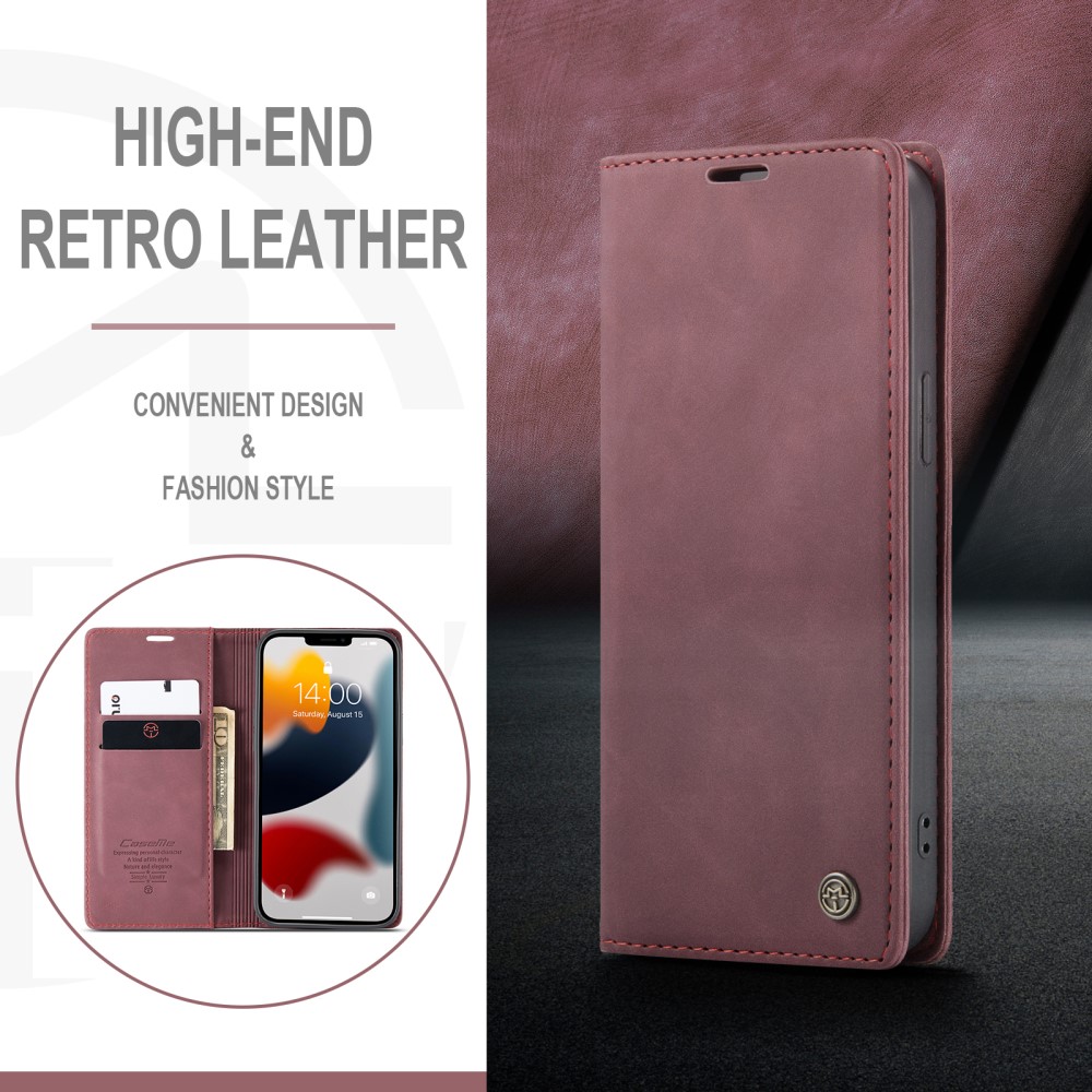 CASEME iPhone 13 Pro Max - CASEME Retro Fodral - Röd