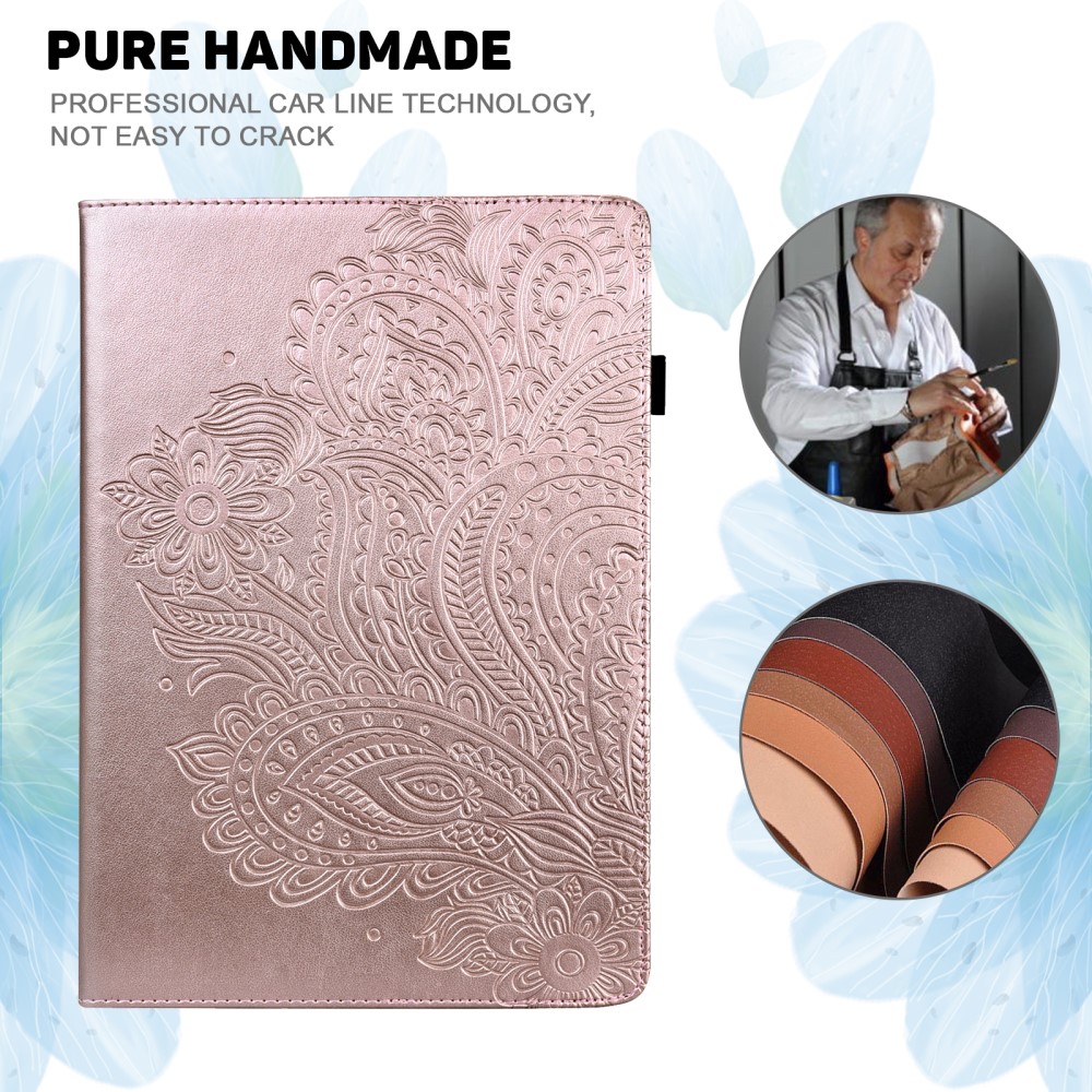  iPad Mini 2024/2021 Fodral Mandala Flower Case Stand Roséguld