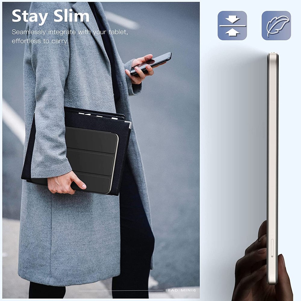  iPad Mini 2024/2021 2in1 Magnetiskt Fodral Svart