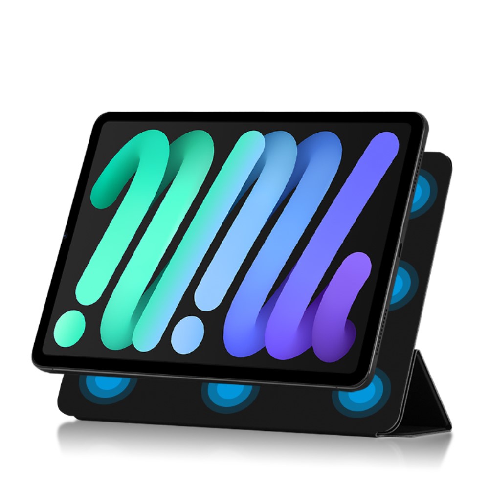  iPad Mini 2024/2021 2in1 Magnetiskt Tri-Fold Fodral Svart