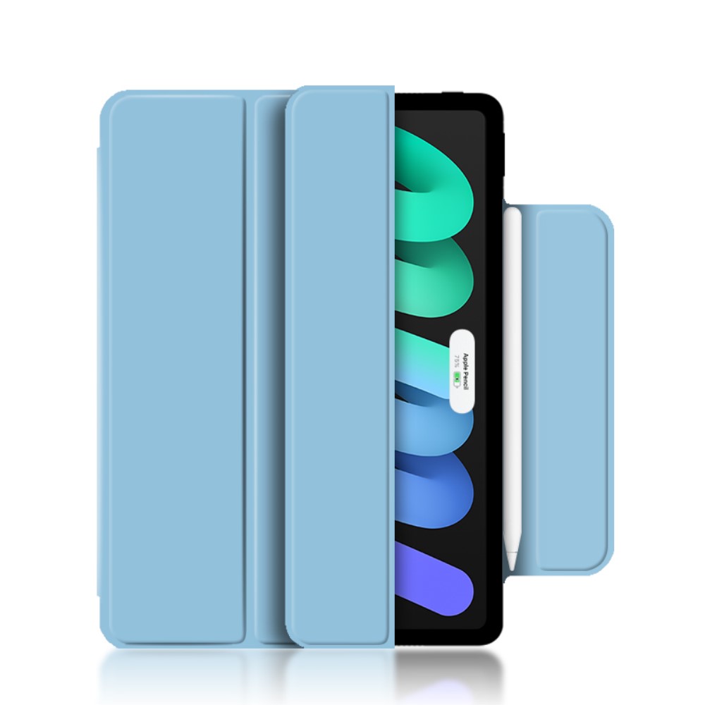  iPad Mini 2024/2021 2in1 Magnetiskt Tri-Fold Fodral Ljus Blå