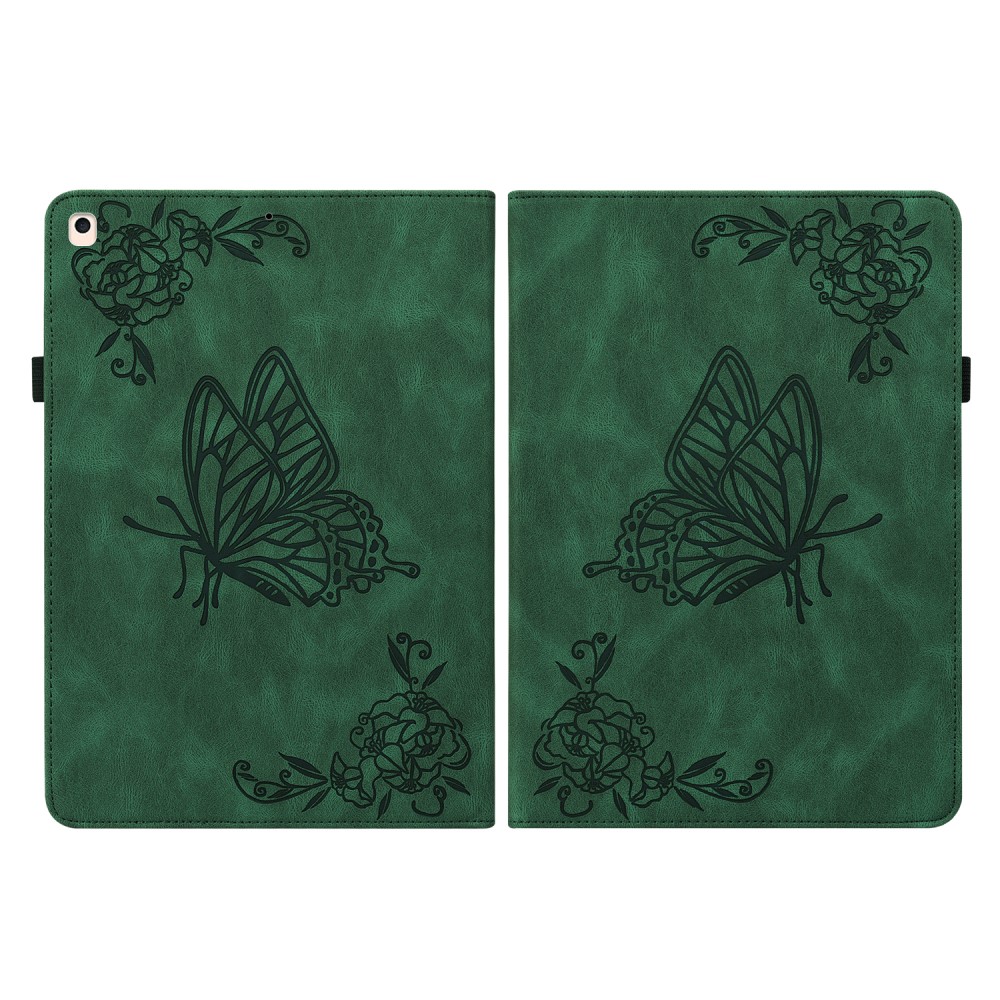  iPad 10.2 2019/2020/2021 Fodral Butterfly Flower Grön