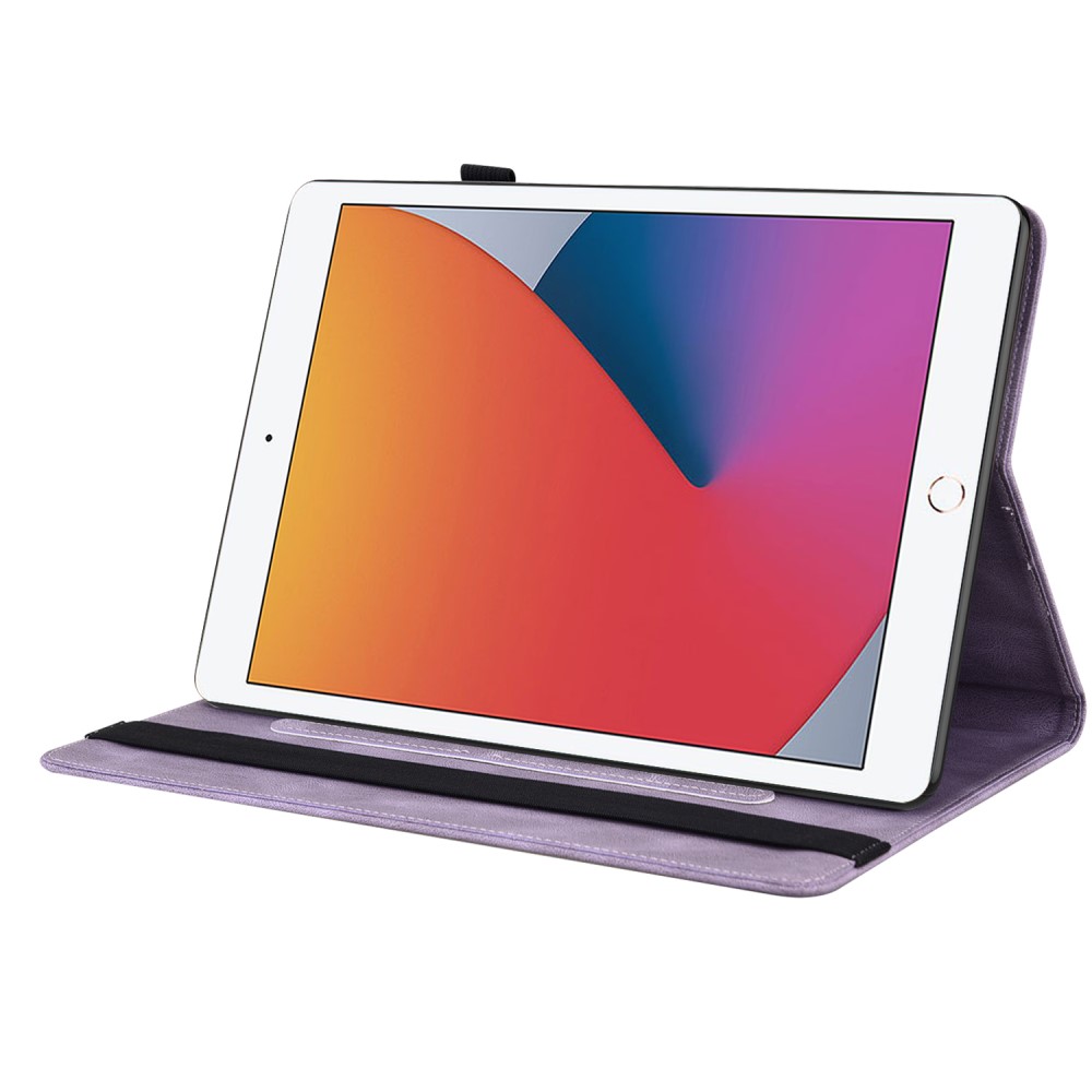  iPad 10.2 2019/2020/2021 Fodral Butterfly Flower Lila