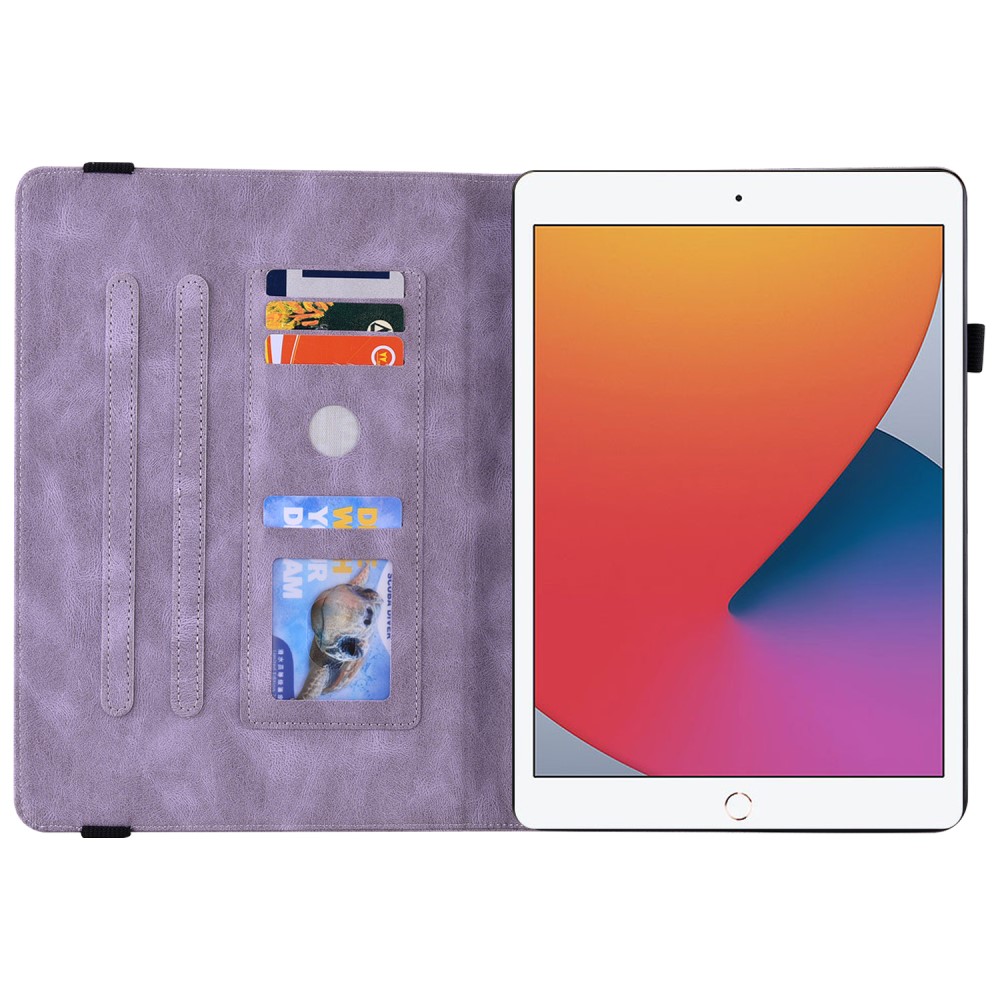  iPad 10.2 2019/2020/2021 Fodral Butterfly Flower Lila