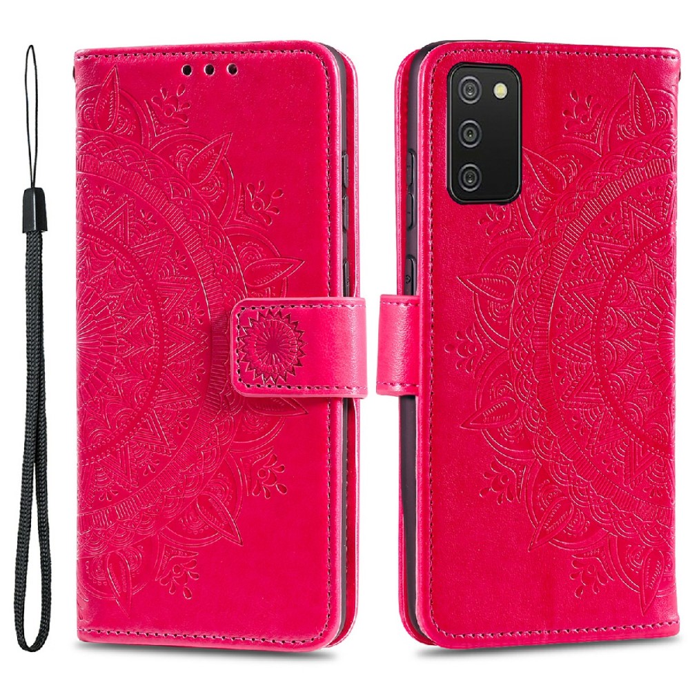  Samsung Galaxy A03s Fodral Mandala Läder Rosa
