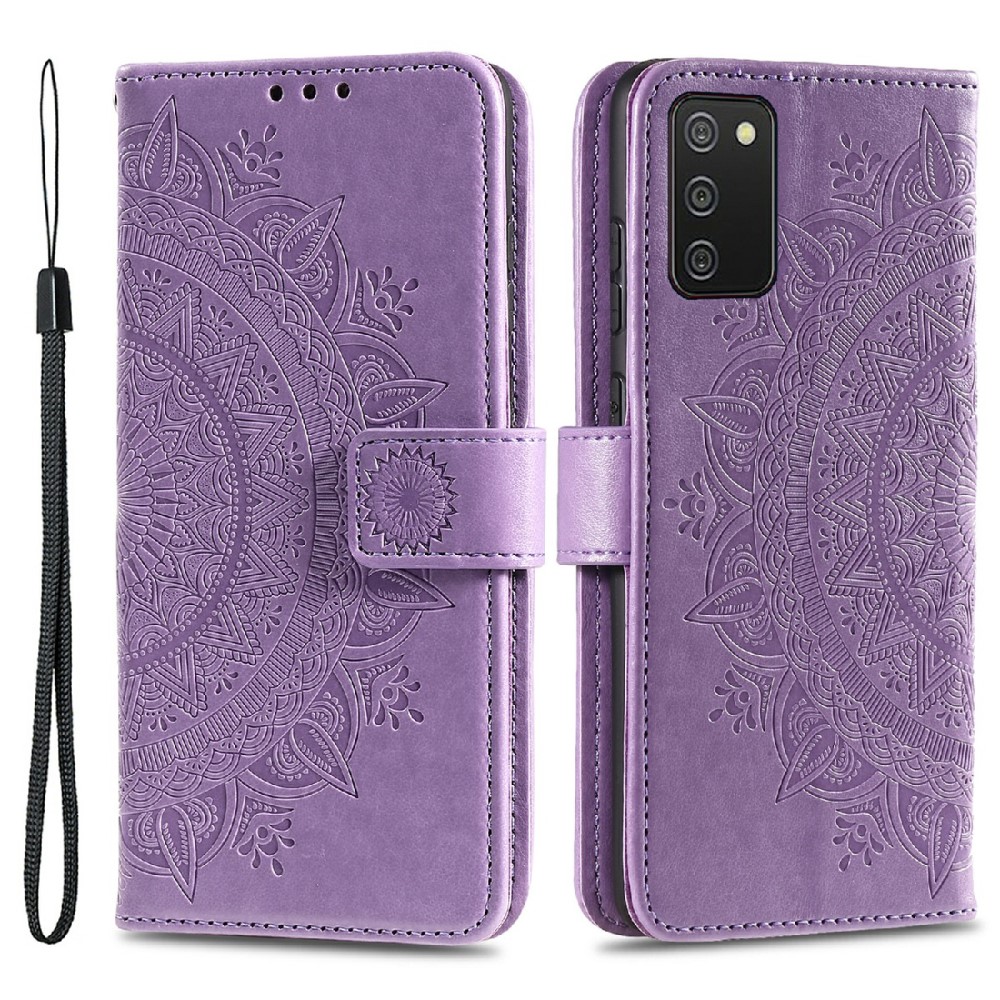  Samsung Galaxy A03s Fodral Mandala Läder Lila