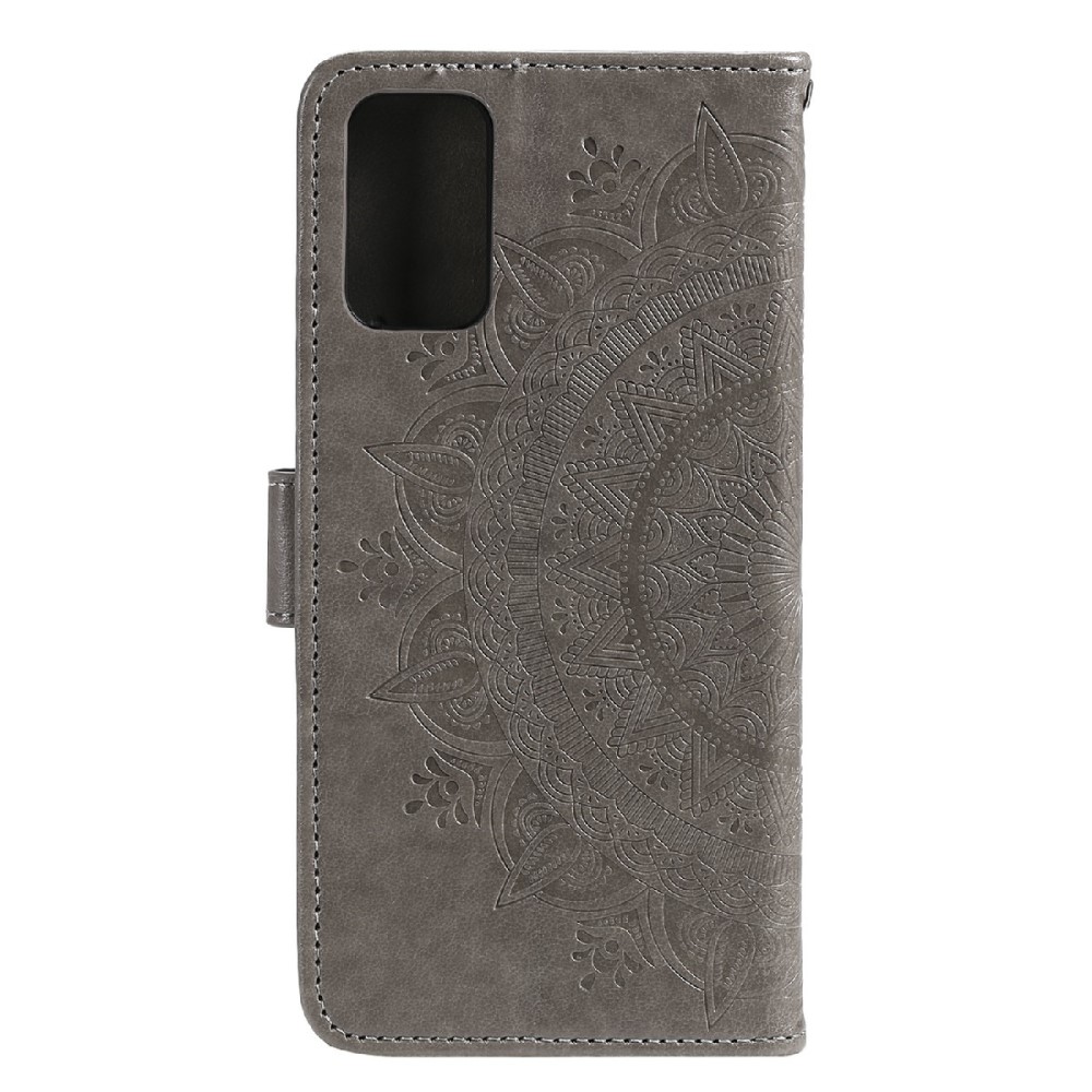  Samsung Galaxy A03s Fodral Mandala Läder Grå