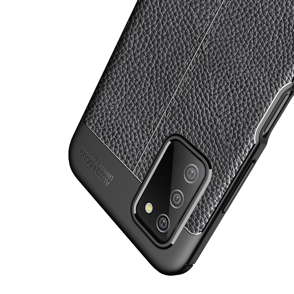  Samsung Galaxy A03s Skal Litchi Textur TPU Svart