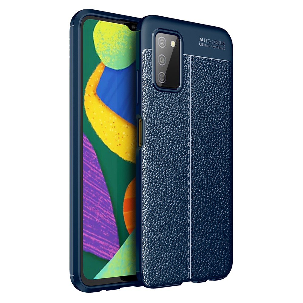  Samsung Galaxy A03s Skal Litchi Textur TPU Blå