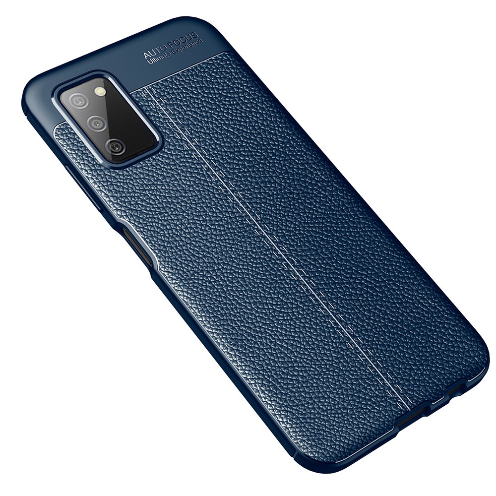  Samsung Galaxy A03s Skal Litchi Textur TPU Blå