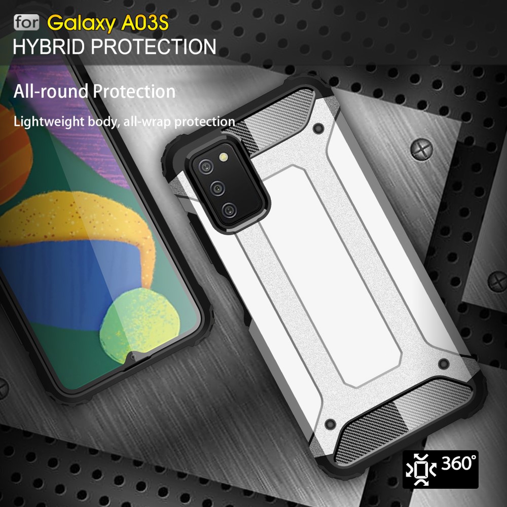  Samsung Galaxy A03s Skal Shockproof Armor Hybrid Mörk Blå