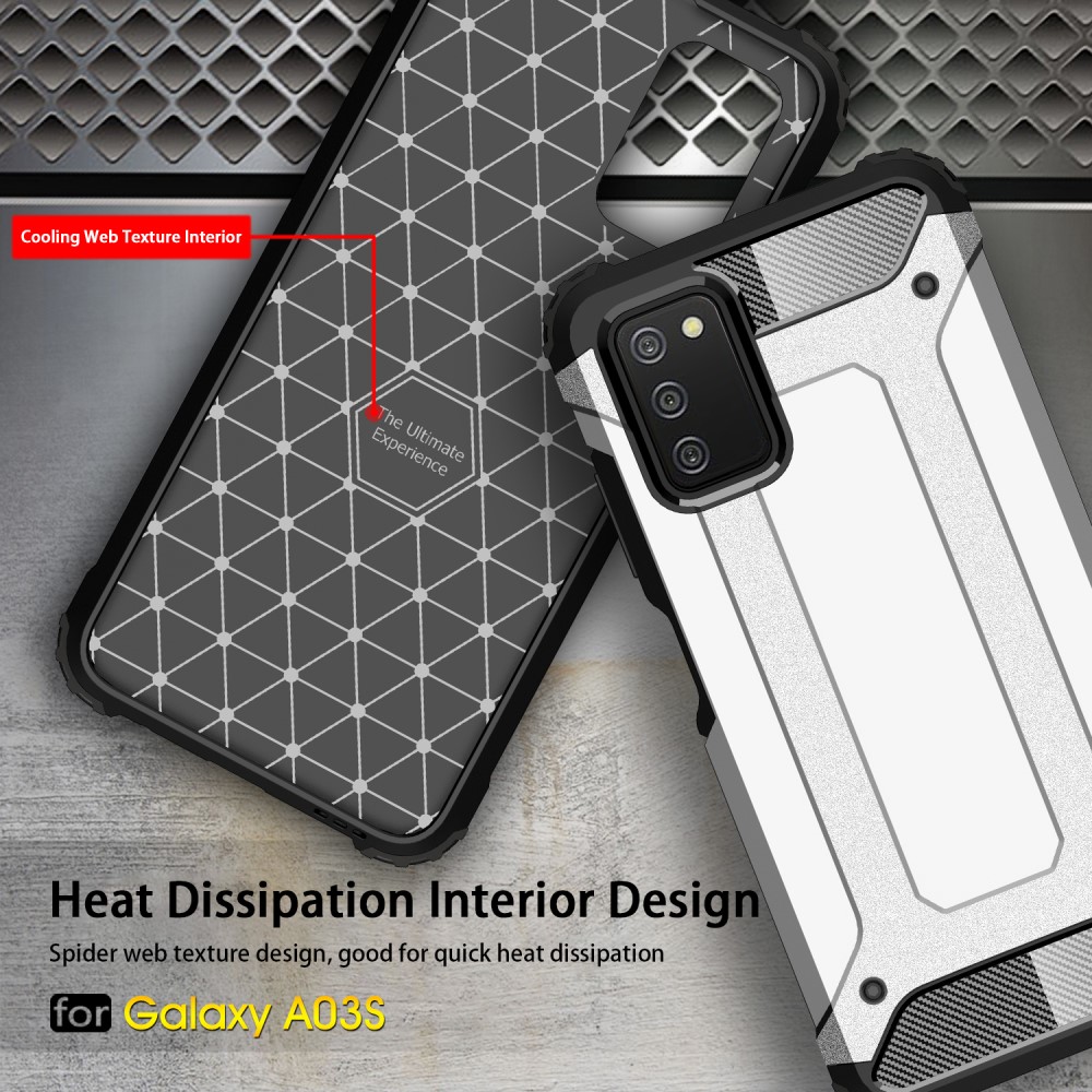  Samsung Galaxy A03s Skal Shockproof Armor Hybrid Röd