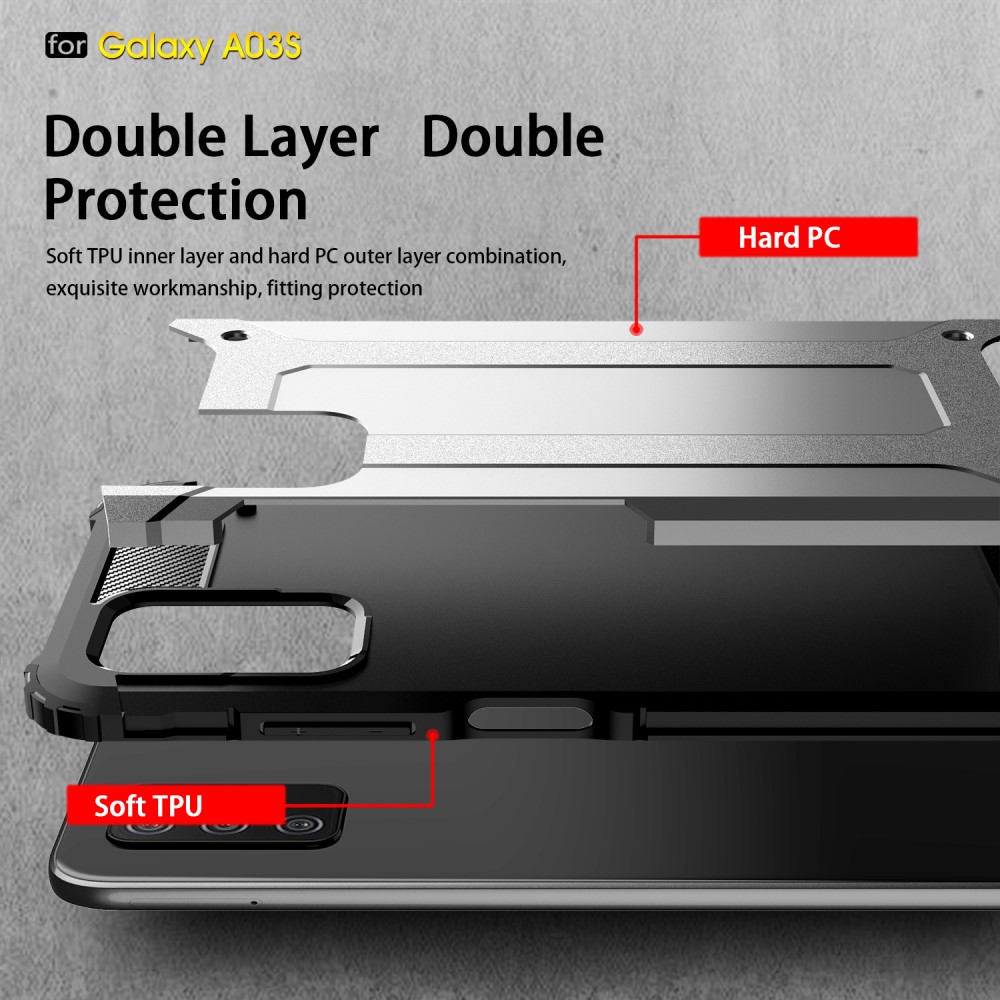  Samsung Galaxy A03s Skal Shockproof Armor Hybrid Röd