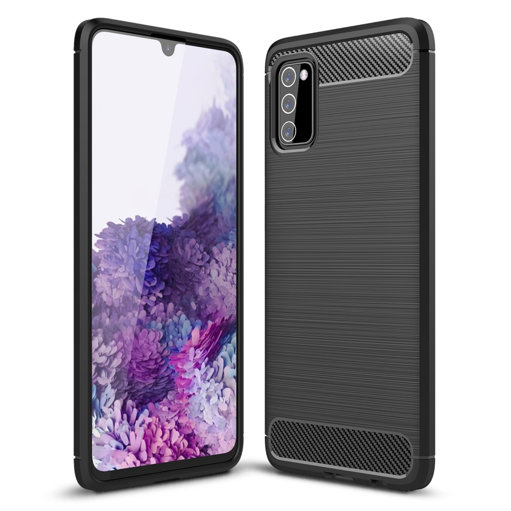  Samsung Galaxy A03s Skal Borstad Stål Textur Svart