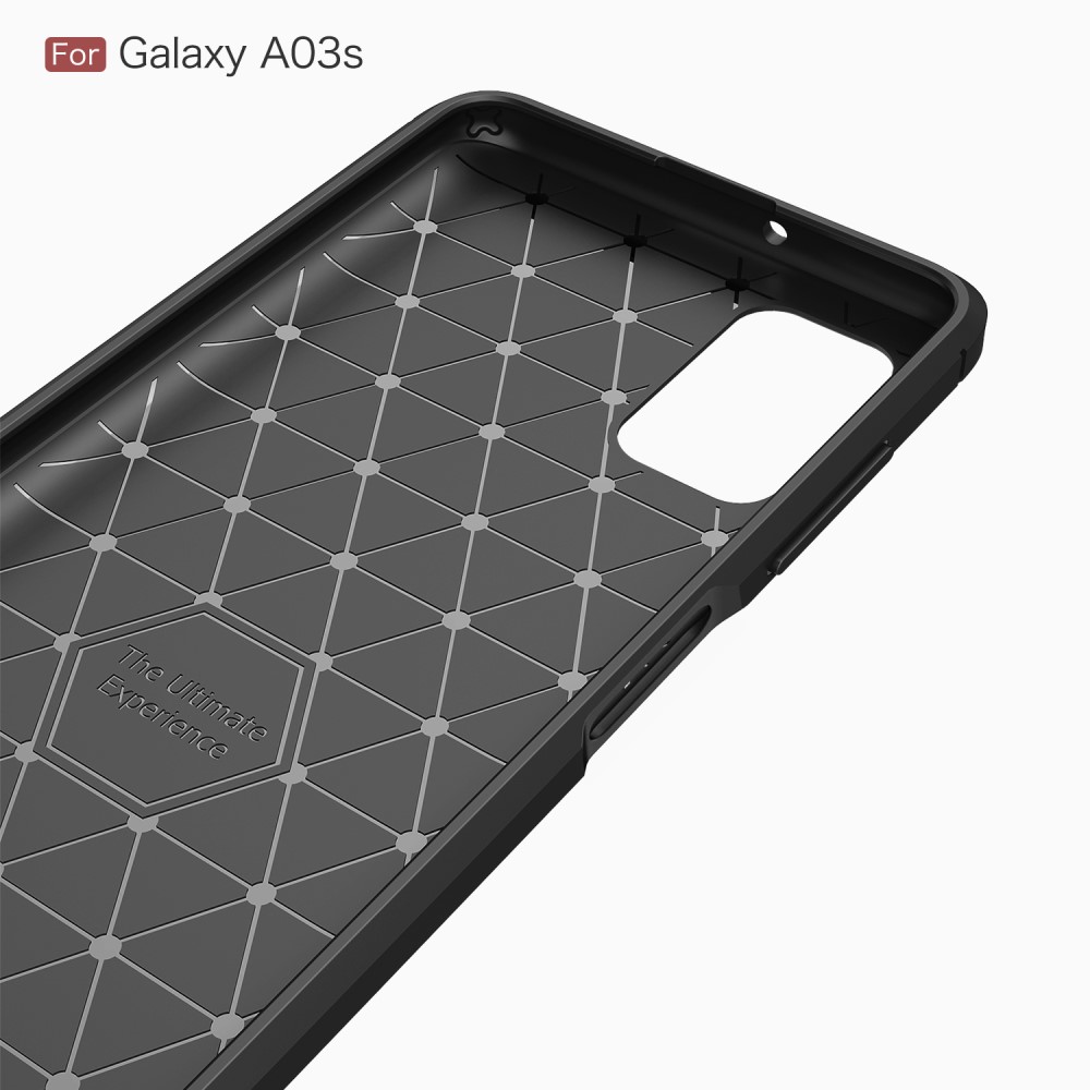  Samsung Galaxy A03s Skal Borstad Stål Textur Svart