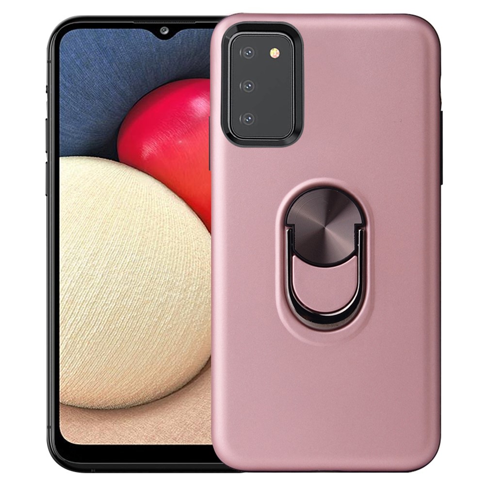  Samsung Galaxy A03s Skal Hybrid Ring Roséguld