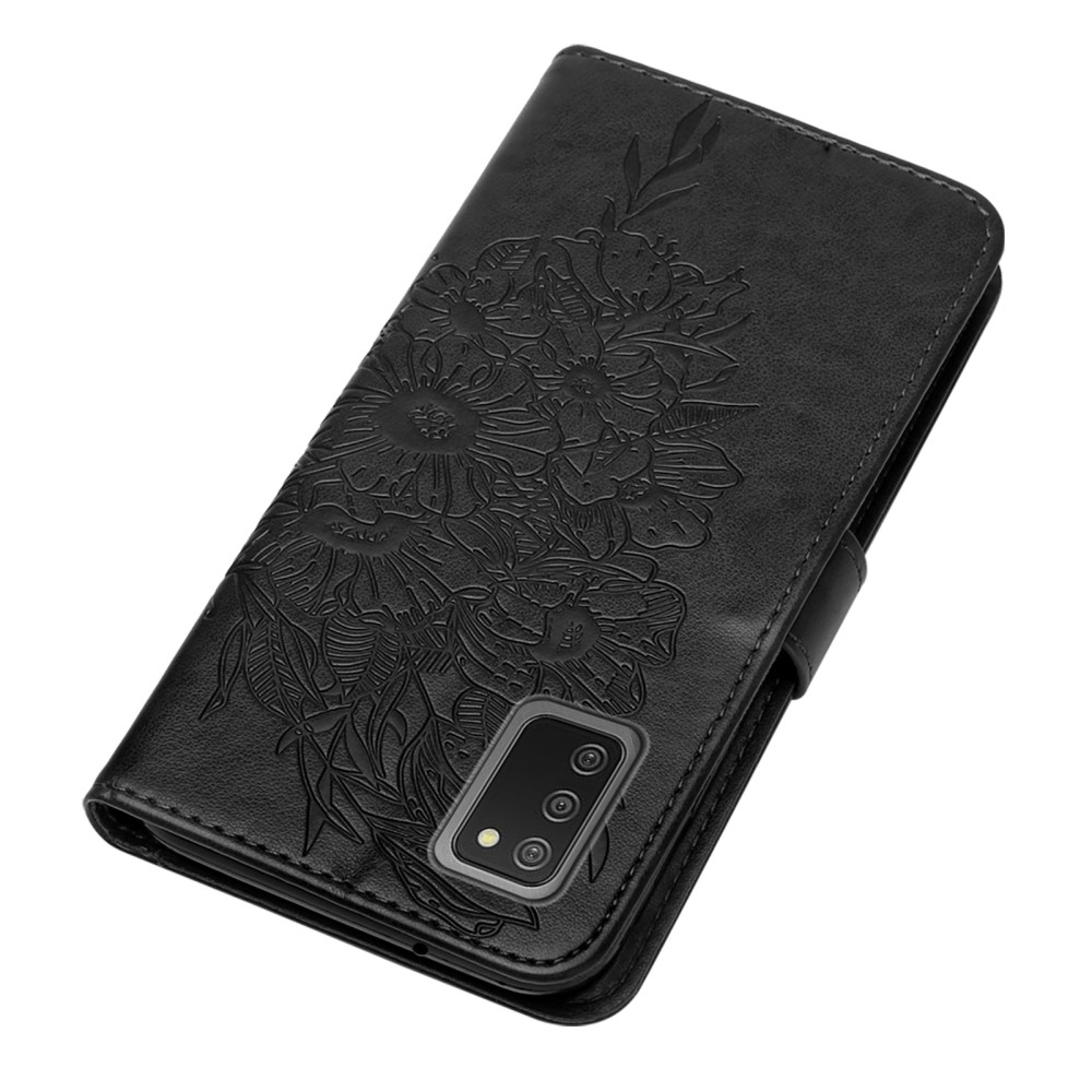  Samsung Galaxy A03s Fodral Tryckt Butterfly Svart