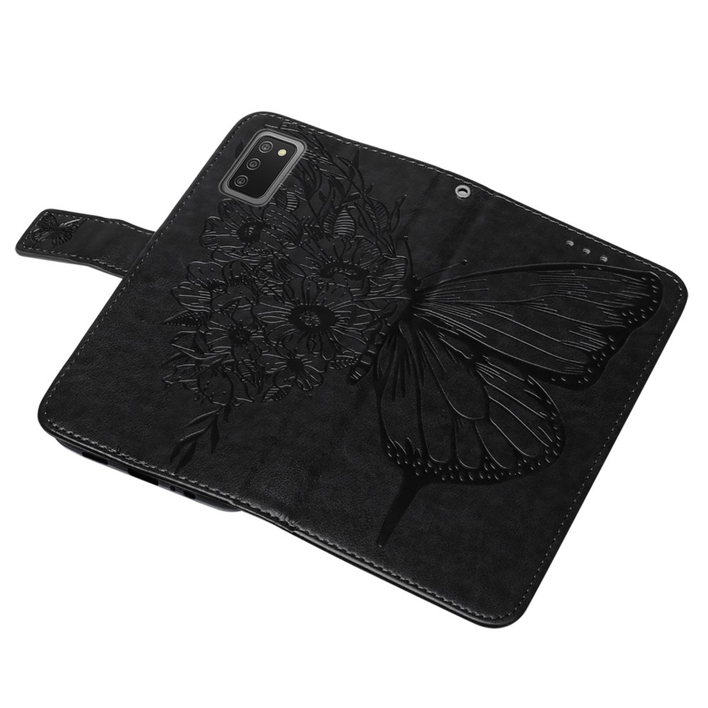  Samsung Galaxy A03s Fodral Tryckt Butterfly Svart