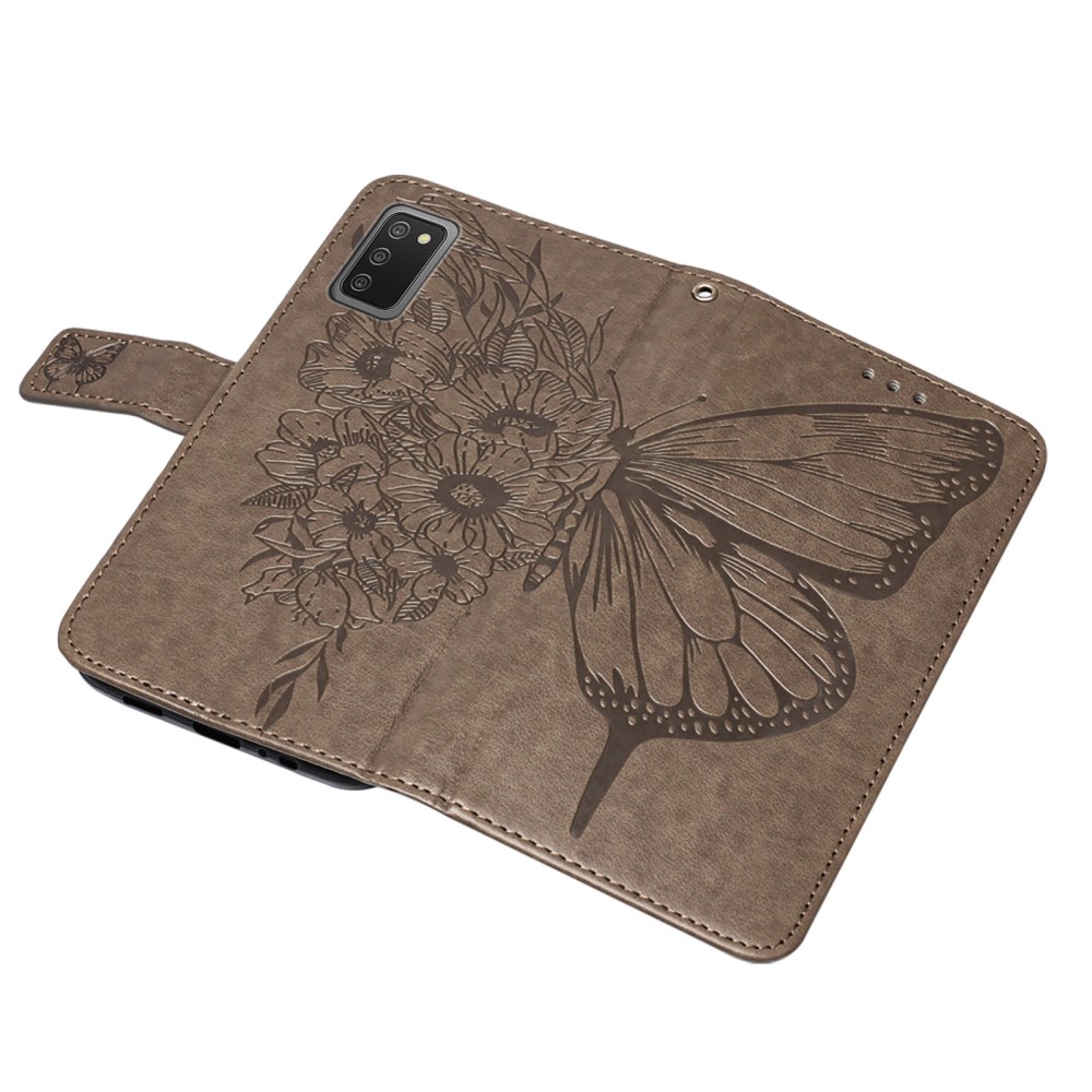  Samsung Galaxy A03s Fodral Tryckt Butterfly Grå