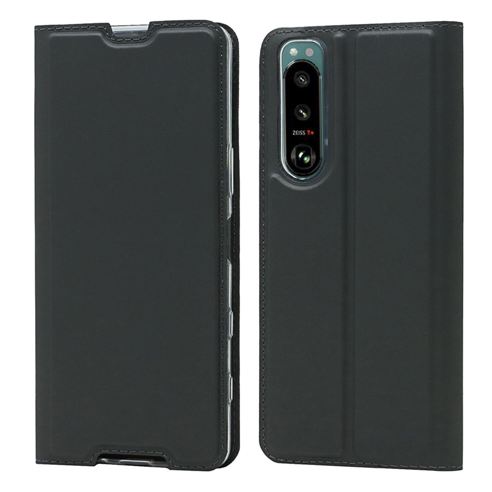  Sony Xperia 5 III Fodral Skin Touch Läder Svart