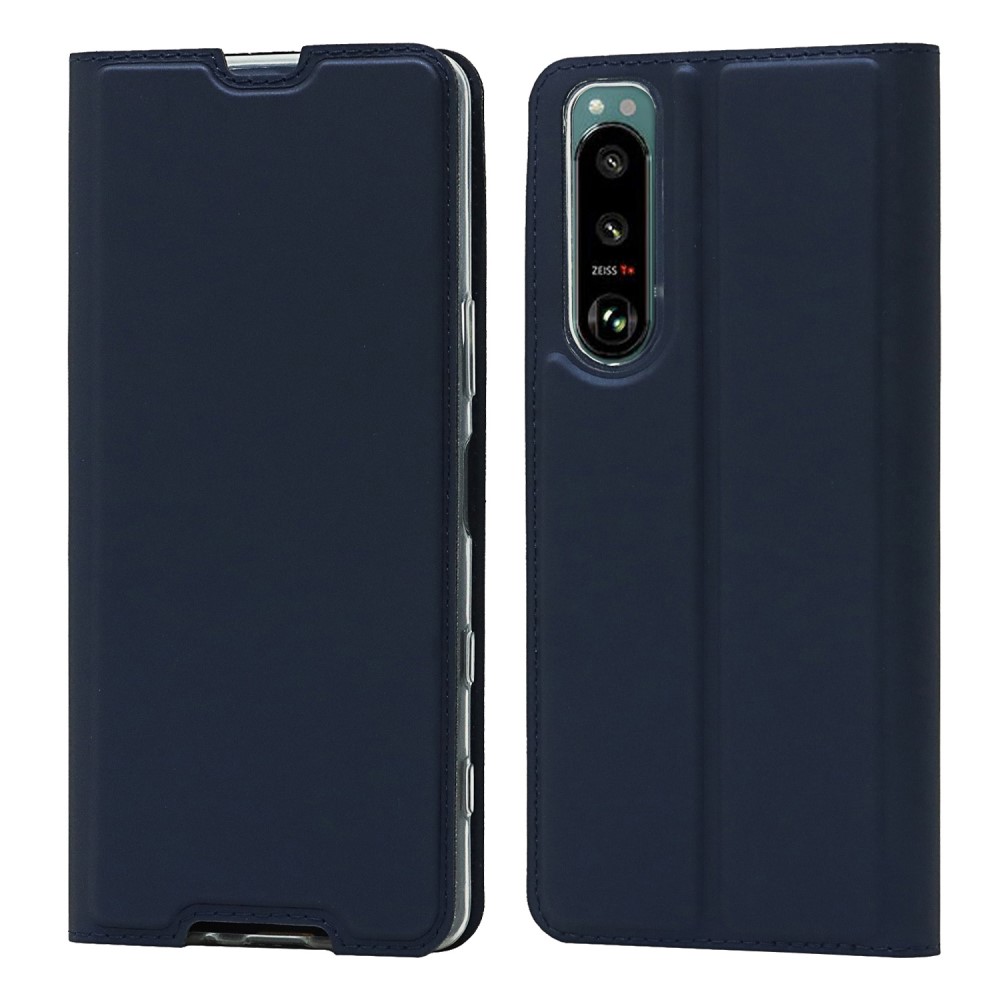  Sony Xperia 5 III Fodral Skin Touch Läder Blå