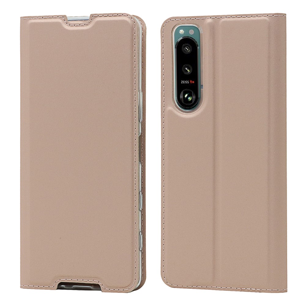  Sony Xperia 5 III Fodral Skin Touch Läder Roséguld