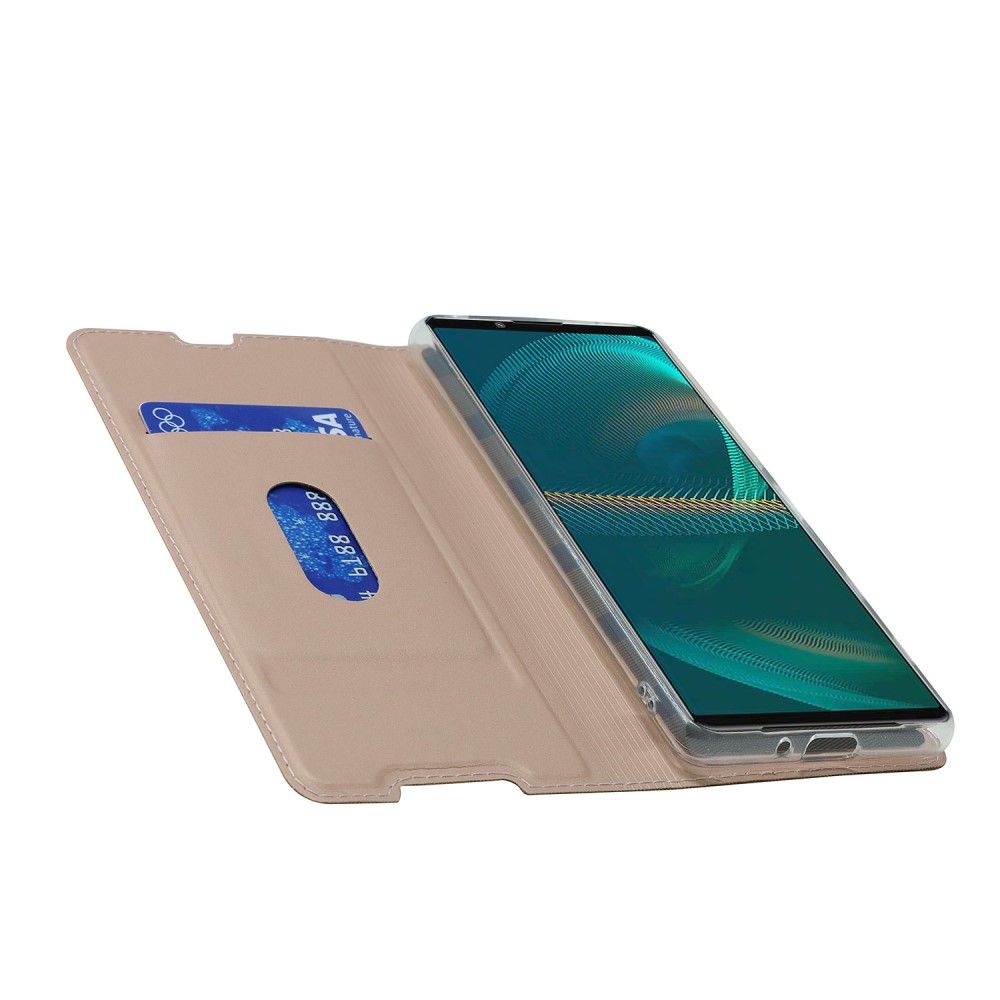  Sony Xperia 5 III Fodral Skin Touch Läder Roséguld