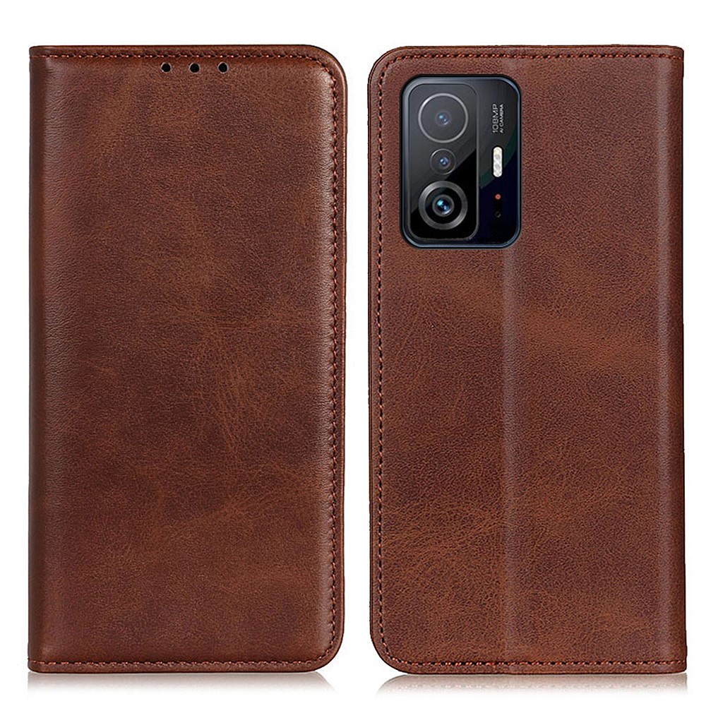  Xiaomi 11T / 11T Pro Fodral Flip Split Läder Brun