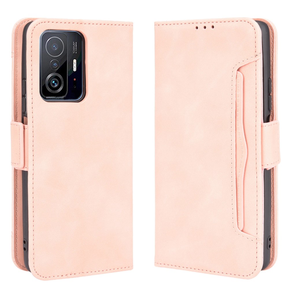  Xiaomi 11T / 11T Pro Fodral Med Avtagbart Kortfodral Ljus Rosa
