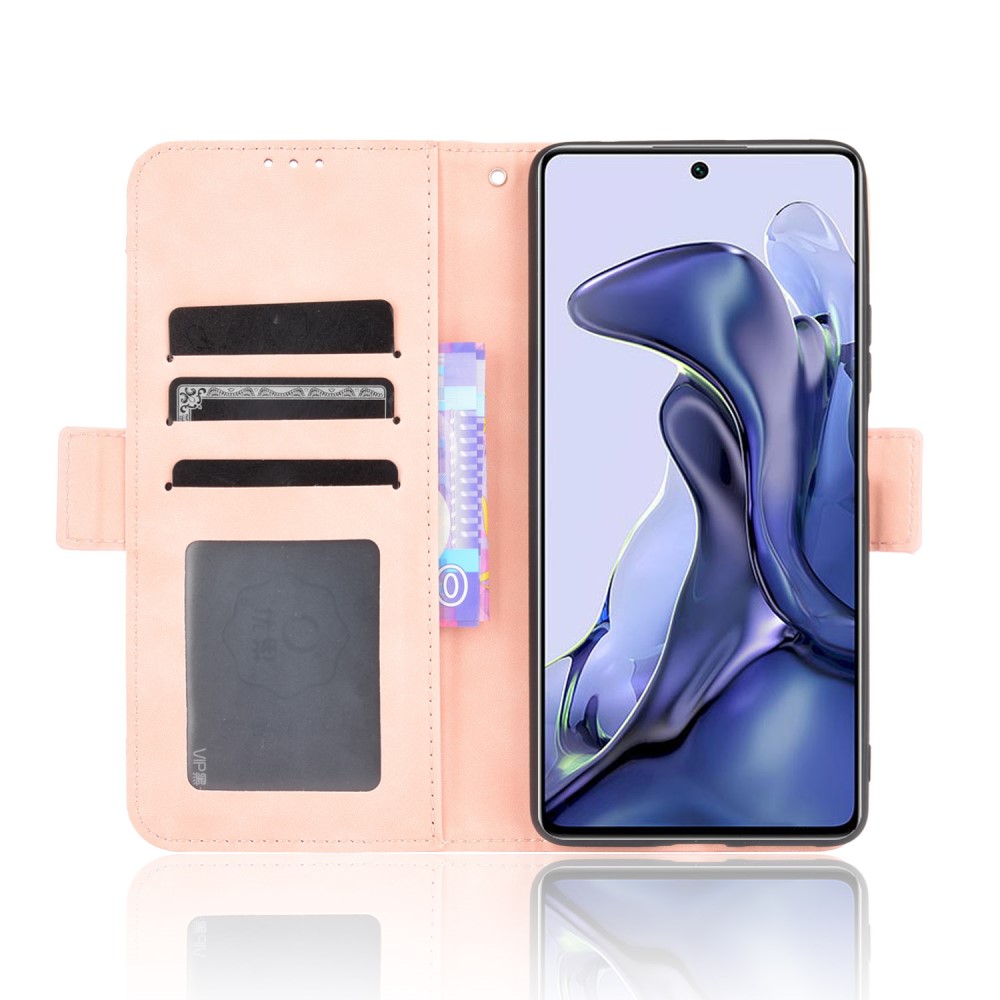  Xiaomi 11T / 11T Pro Fodral Med Avtagbart Kortfodral Ljus Rosa