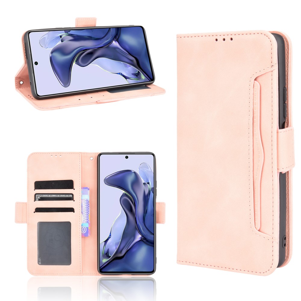  Xiaomi 11T / 11T Pro Fodral Med Avtagbart Kortfodral Ljus Rosa