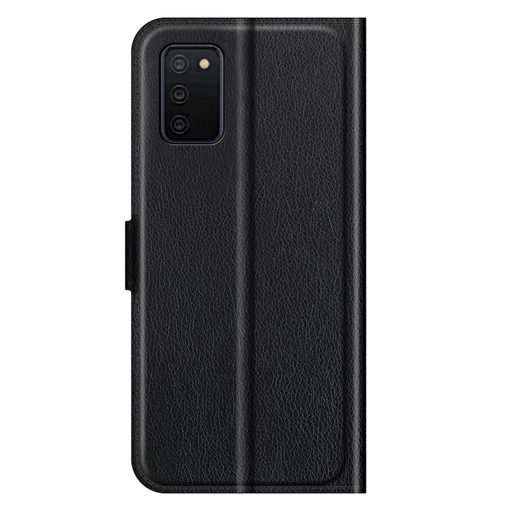  Samsung Galaxy A03s Fodral Litchi Läder Svart