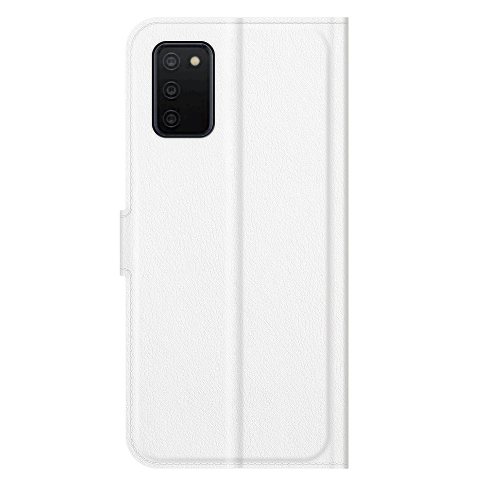  Samsung Galaxy A03s Fodral Litchi Läder Vit