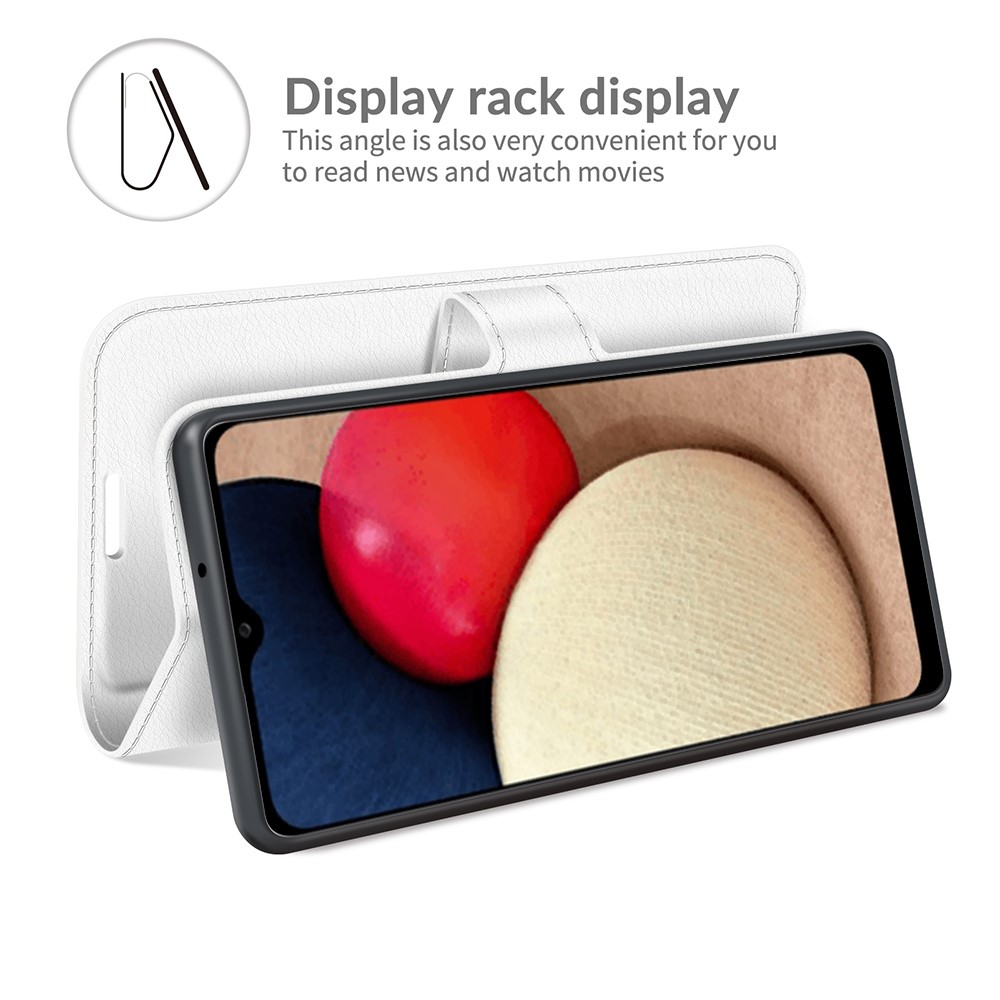  Samsung Galaxy A03s Fodral Litchi Läder Vit