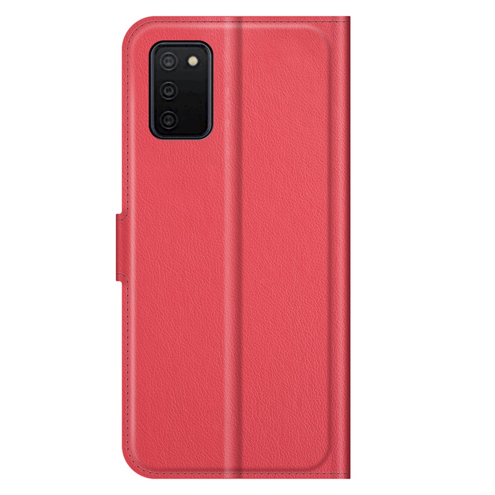  Samsung Galaxy A03s Fodral Litchi Läder Röd