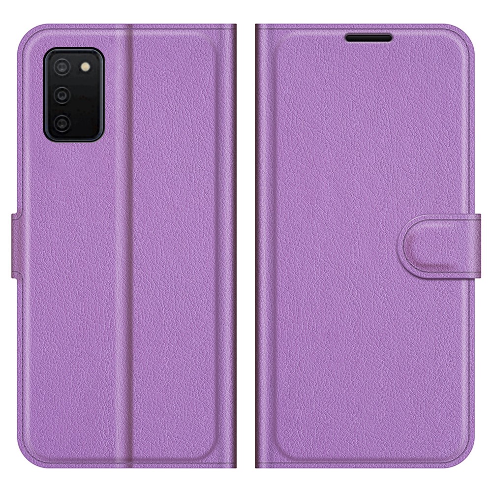  Samsung Galaxy A03s Fodral Litchi Läder Lila