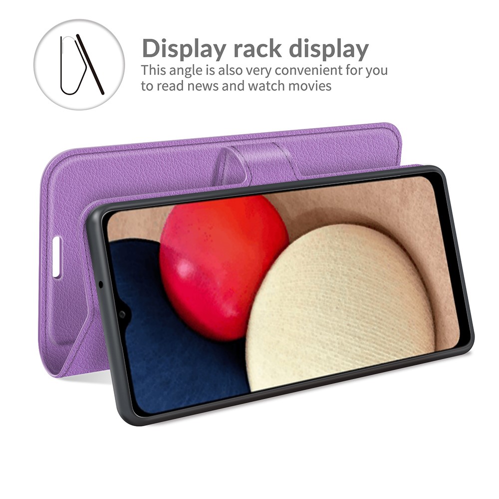  Samsung Galaxy A03s Fodral Litchi Läder Lila