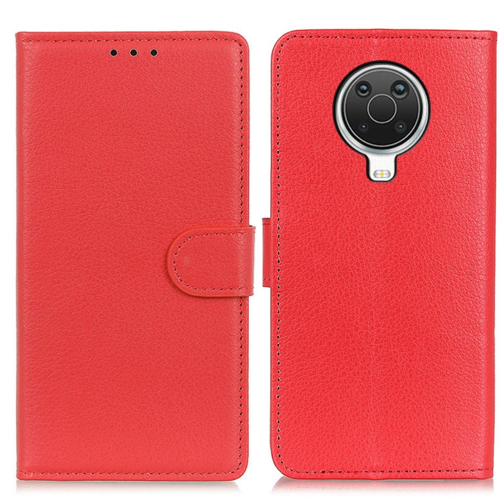  Nokia G10 / G20 Fodral Litchi Läder Röd