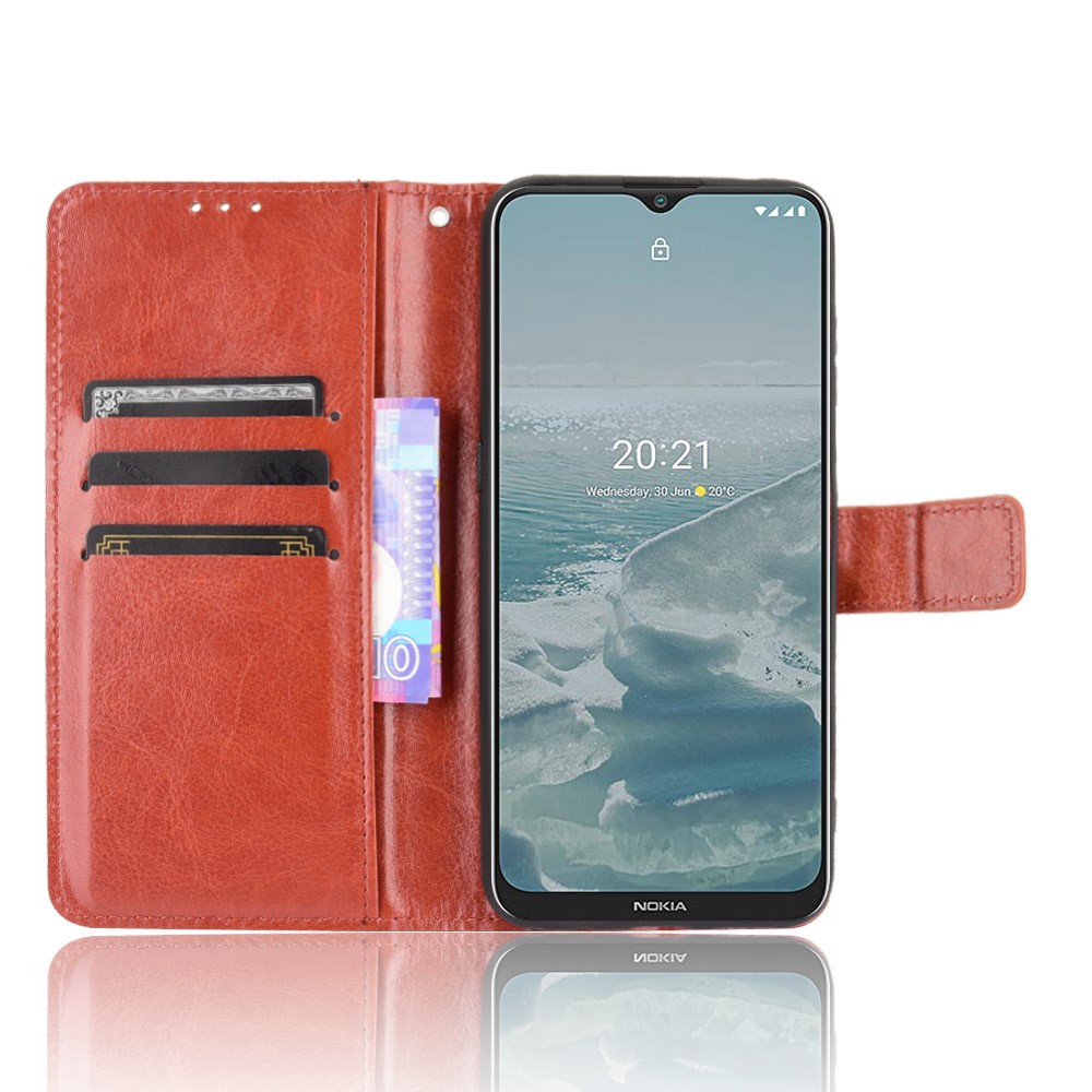  Nokia G10 / G20 Fodral Crazy Horse Läder Brun