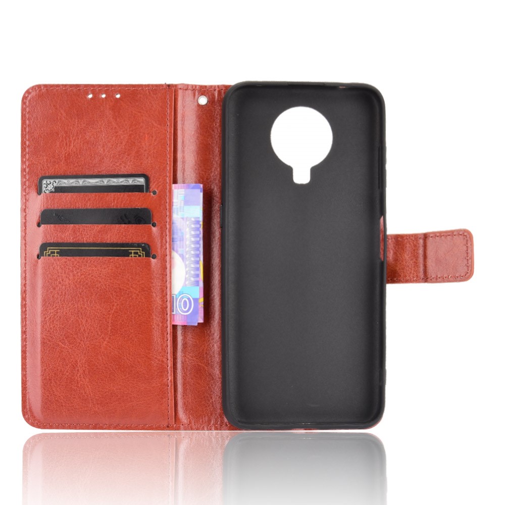  Nokia G10 / G20 Fodral Crazy Horse Läder Brun