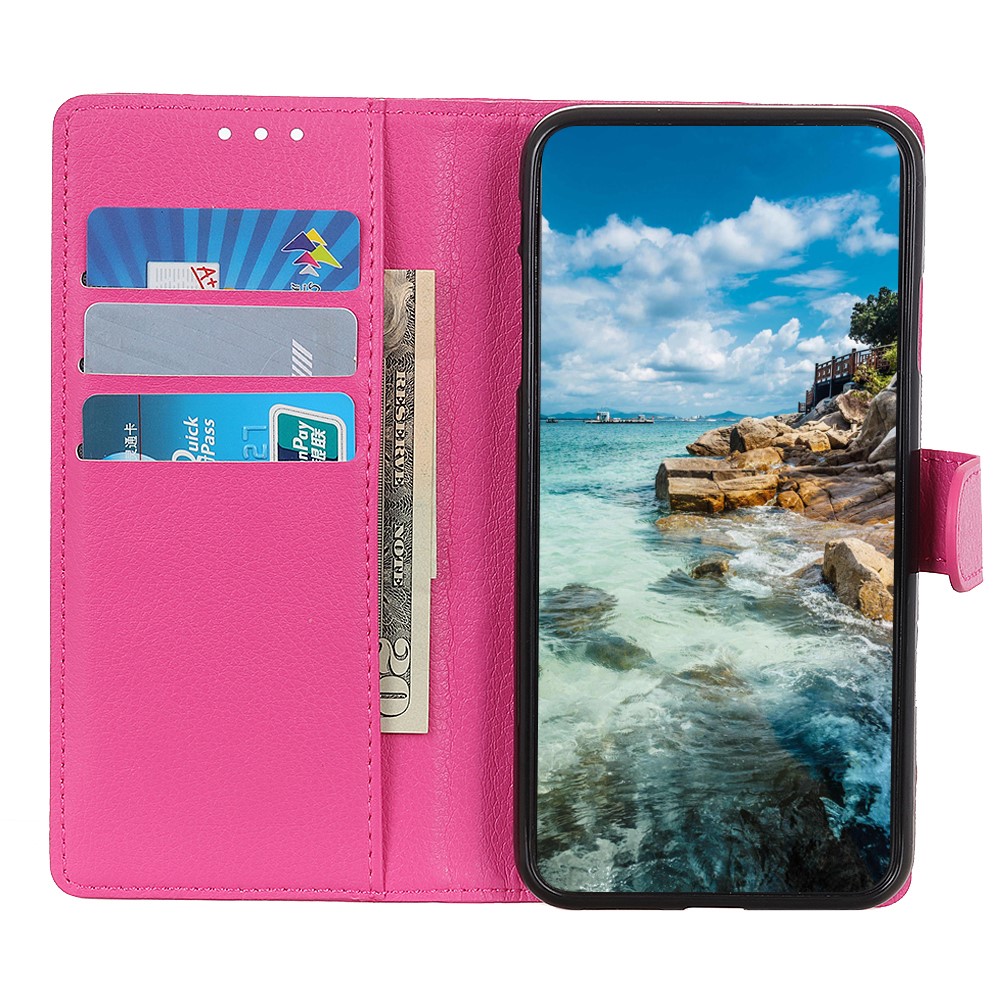  Nokia G10 / G20 Fodral Litchi Läder Rosa