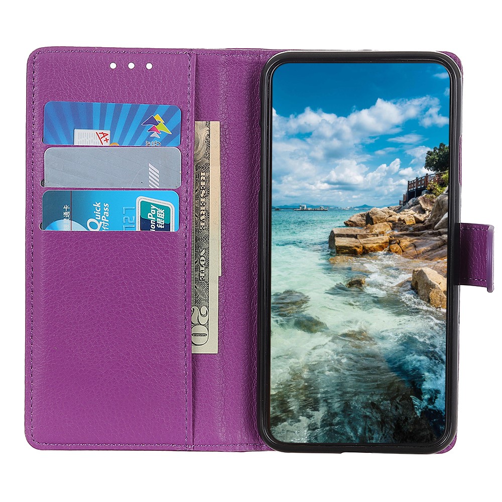  Nokia G10 / G20 Fodral Litchi Läder Lila