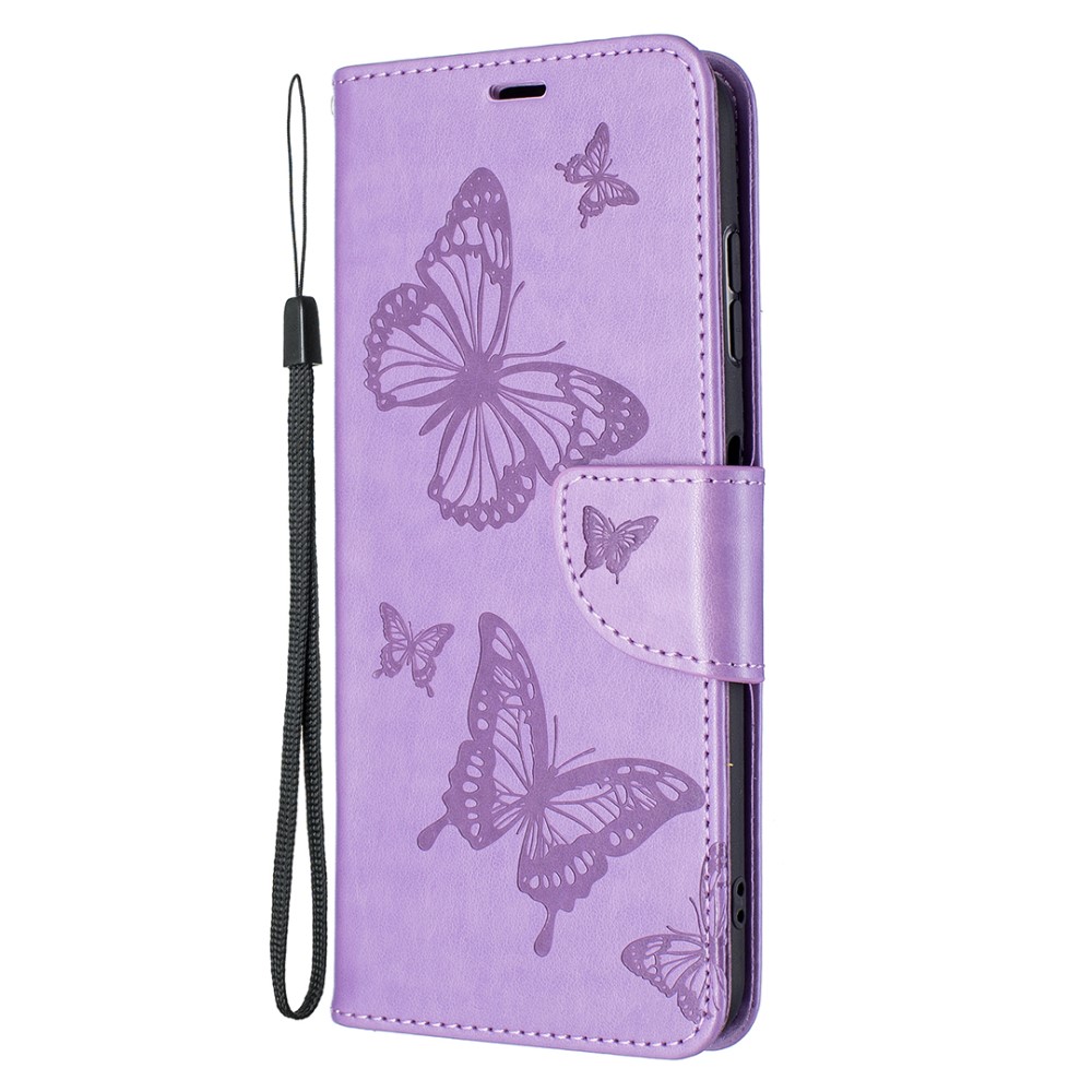  Nokia G10 / G20 Fodral Tryckt Butterfly Läder Lila