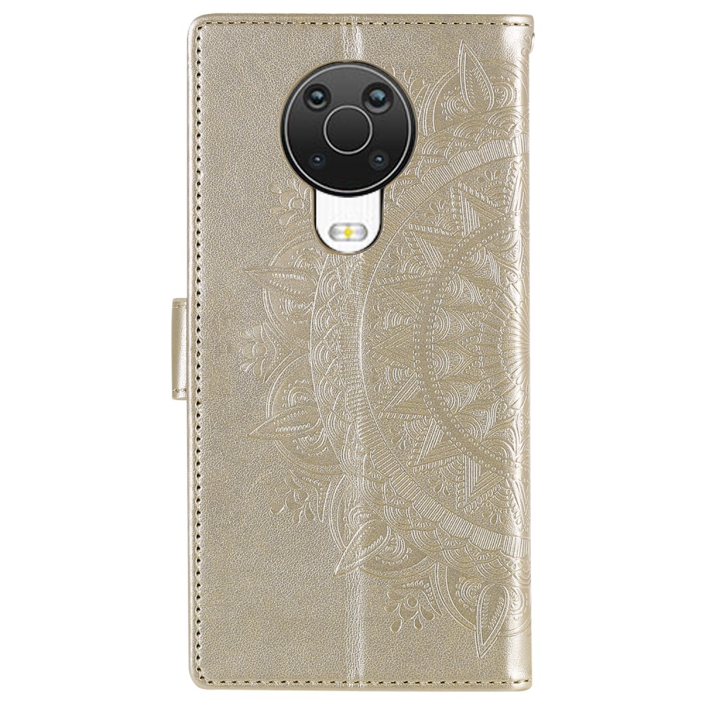  Nokia G10 / G20 Fodral Tryckt Mandala Läder Guld