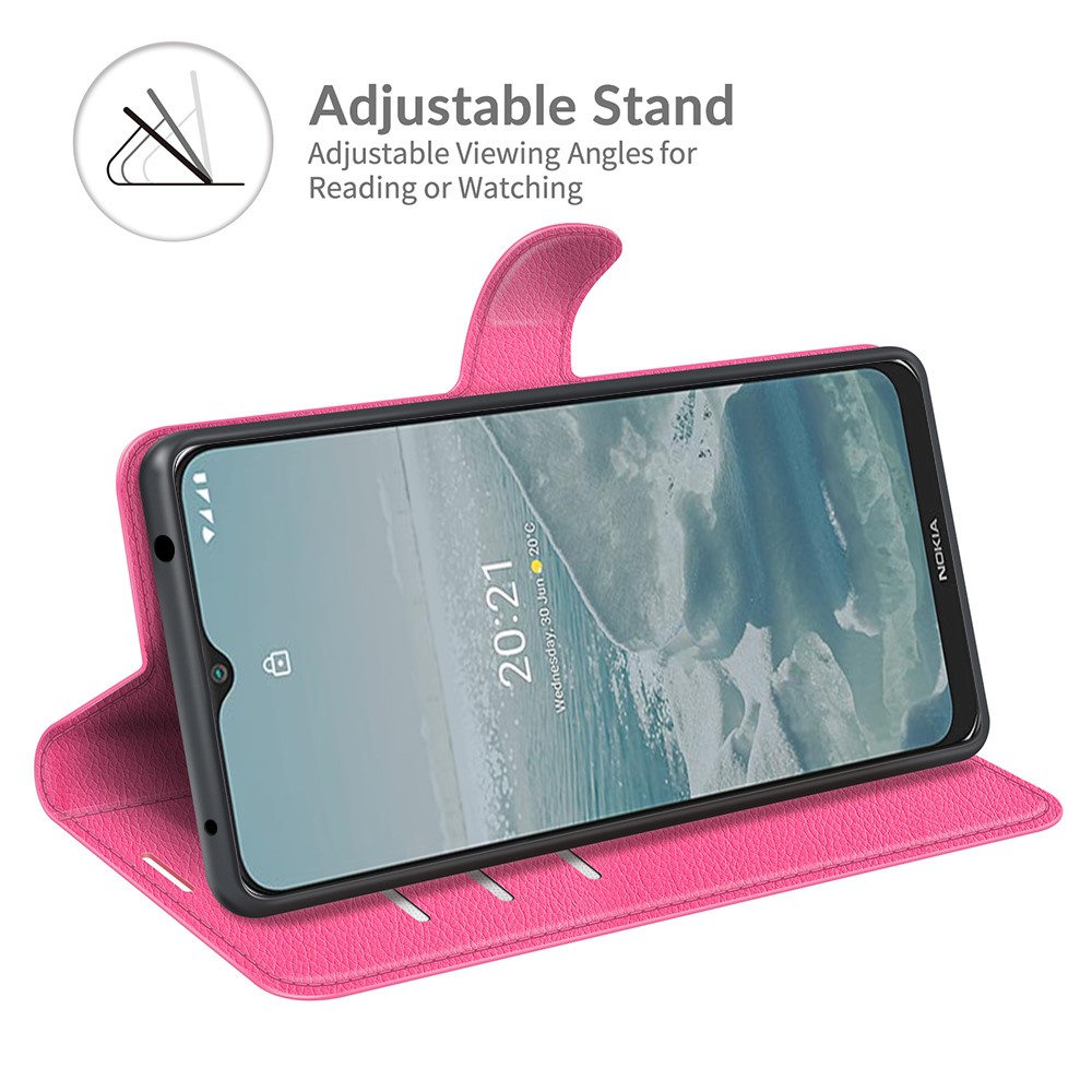  Nokia G10 / G20 Fodral Litchi Läder Rosa