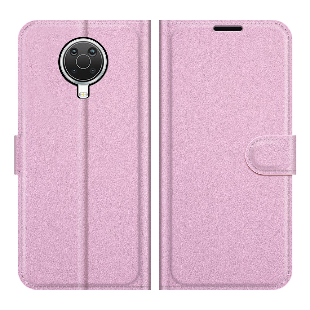  Nokia G10 / G20 Fodral Litchi Läder Ljus Rosa