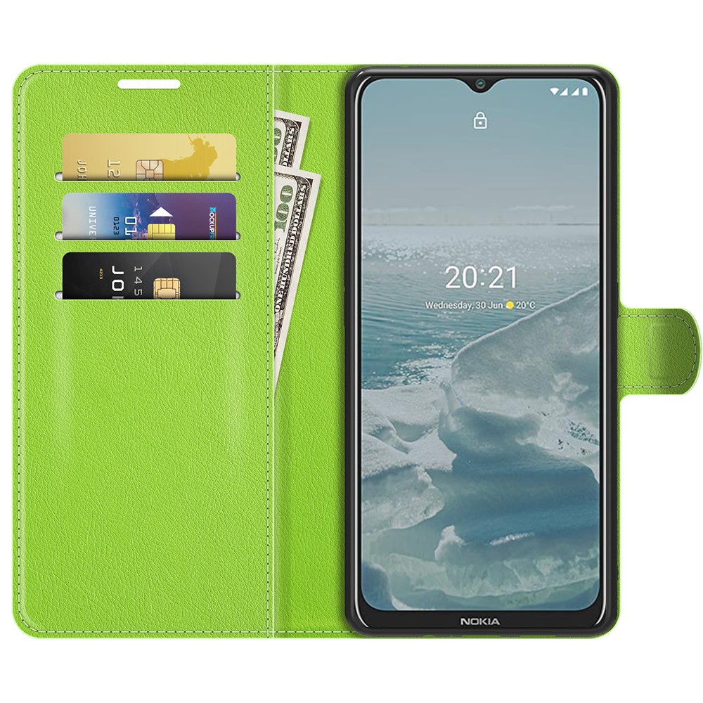  Nokia G10 / G20 Fodral Litchi Läder Grön