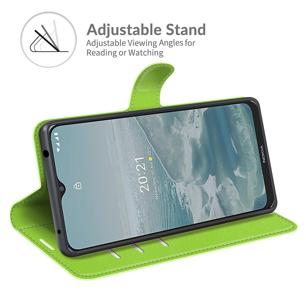  Nokia G10 / G20 Fodral Litchi Läder Grön